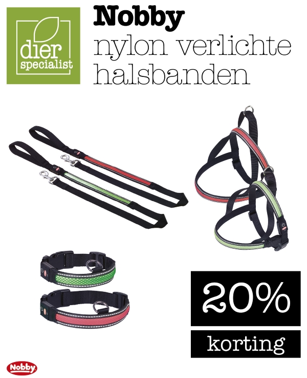 Nobby nylon verlichte halsbanden